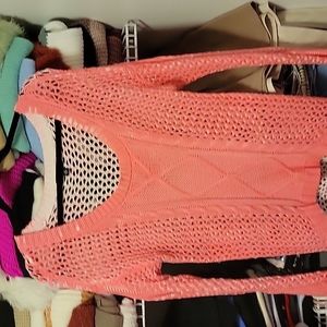 Bright coral knit sweater